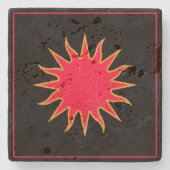 Soleil Sun Sonne Steinuntersetzer (Vorderseite)