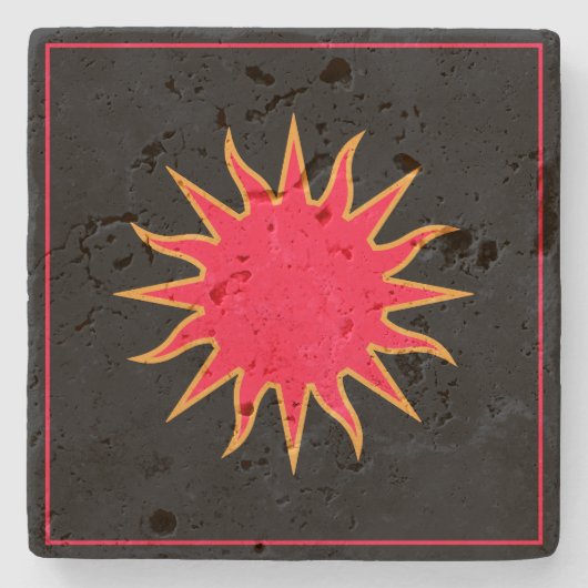 Soleil Sun Sonne Steinuntersetzer (Vorderseite)