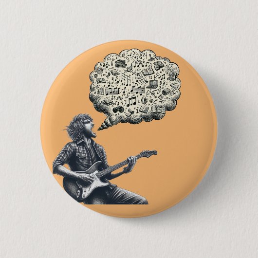 Solfeggio explodierender Gitarrenspieler Button (Vorderseite)