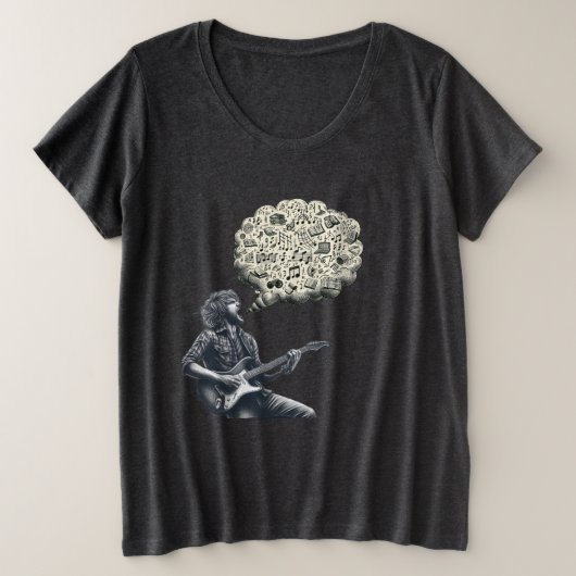 Solfeggio explodierender Gitarrenspieler Große Größe T-Shirt (Design vorne)