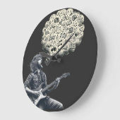 Solfeggio explodierender Gitarrenspieler Große Wanduhr (Winkel)