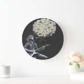 Solfeggio explodierender Gitarrenspieler Große Wanduhr (Zuhause)