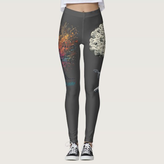 Solfeggio explodierender Gitarrenspieler Leggings (Vorderseite)
