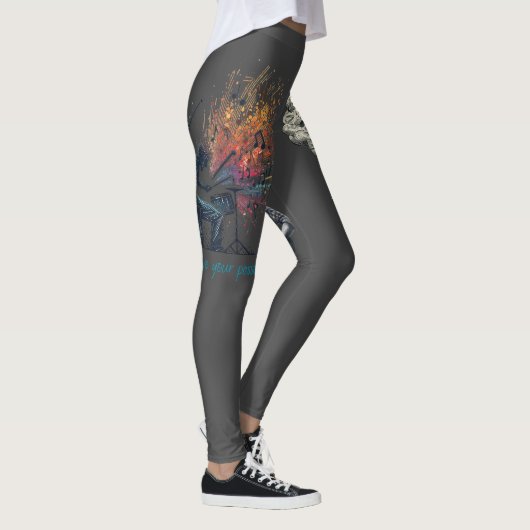 Solfeggio explodierender Gitarrenspieler Leggings (Rechts)