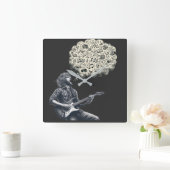 Solfeggio explodierender Gitarrenspieler Quadratische Wanduhr (Zuhause)