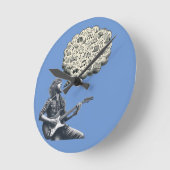 Solfeggio explodierender Gitarrenspieler Runde Wanduhr (Winkel)