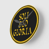 Soli Deo Gloria Runde Wanduhr (Winkel)