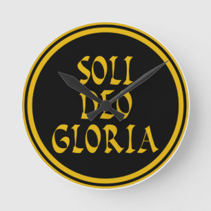 Soli Deo Gloria Runde Wanduhr