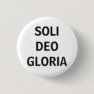 Soli Deo (Schwarzes auf Weiß) Button