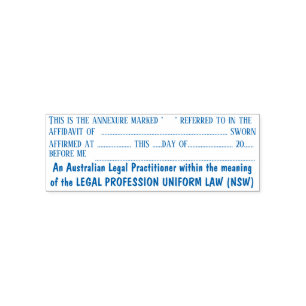 Solicitor affidavit annexure NSW Gesetz blau Permastempel