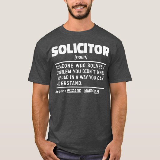 Solicitor Noun definiert Coolen Rechtsanwalt im Ju T-Shirt (Vorderseite)