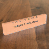 Solid Apricot Personalisiert Namensplakette (Seite)