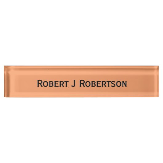 Solid Apricot Personalisiert Namensplakette (Vorderseite)