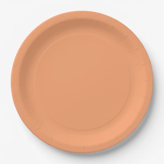 Solid Apricot Schlicht Pappteller (Vorderseite)