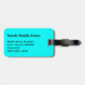 Solid Aqua Blue Gepäckanhänger (Rückseite horizontal)