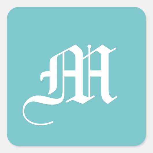 Solid Aqua Blue Pop Quadratischer Aufkleber (Vorderseite)