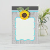 Solid aquamarin blau einladung (Stehend Vorderseite)