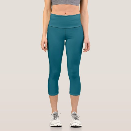 Solid Aquamarin Capri Leggings (Vorderseite)