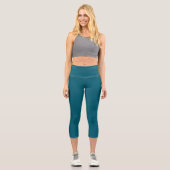 Solid Aquamarin Capri Leggings (Vorderseite)