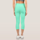 Solid Aquamarine Capri Leggings (Rückseite)