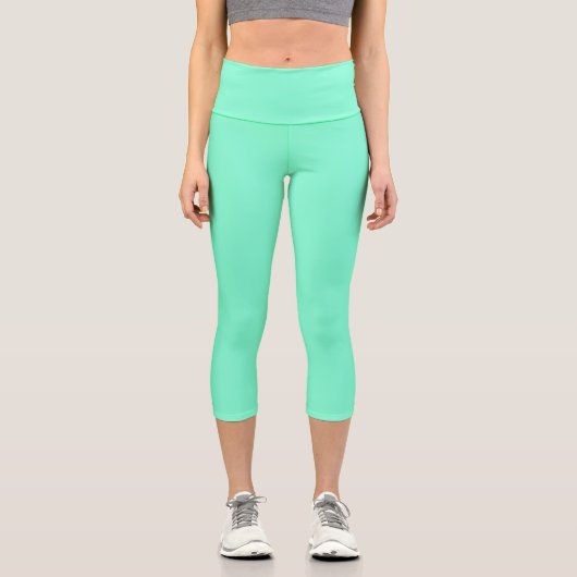 Solid Aquamarine Capri Leggings (Vorderseite)
