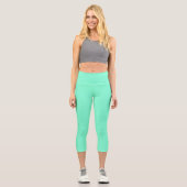 Solid Aquamarine Capri Leggings (Vorderseite)