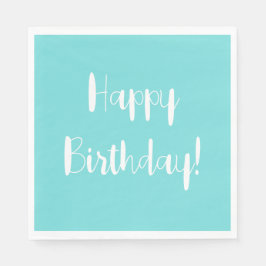 Solid Aquamarine Geburtstag Serviette