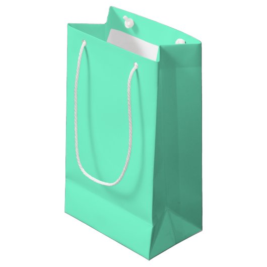 Solid Aquamarine Kleine Geschenktüte (Vorderseite Schrägansicht)