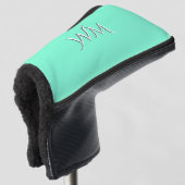 Solid Aquamarine Mit Monogramm Golf Headcover (3/4 Vorderseite)