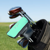 Solid Aquamarine Mit Monogramm Golf Headcover (In Situ)