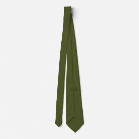 Solid Army Green Necktie Krawatte (Rückseite)