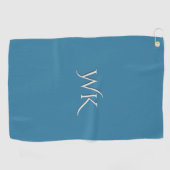 Solid Astral Blue Monogram Golfhandtuch (Horizontal)