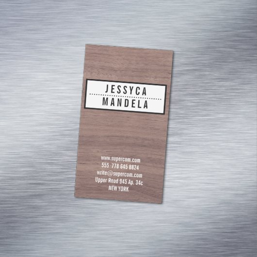 Solid auf Hazel Wood Magnetische Visitenkarte (Beispiel)