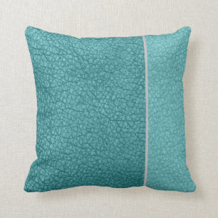 Solid Autumnal Blue auf Aquamarinem blauen grauen  Kissen