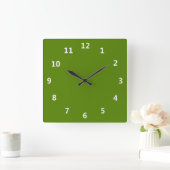 Solid Avocado Green Quadratische Wanduhr (Zuhause)