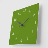 Solid Avocado Green Quadratische Wanduhr (Winkel)