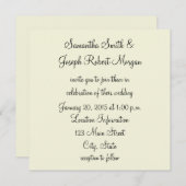 Solid Beige Wedding Einladung (Vorne/Hinten)