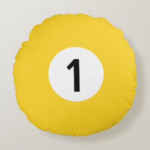 Solid Billiard Ball #1 - zu 100 % bearbeitbar Rundes Kissen