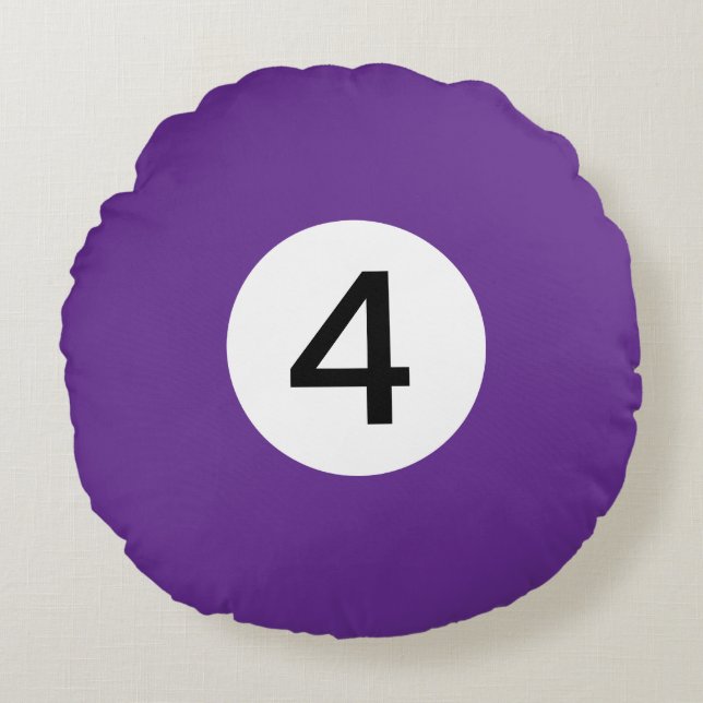 Solid Billiard Ball #4 - zu 100 % bearbeitbar Rundes Kissen (Vorderseite)