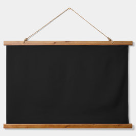 Solid Black 36"x26" Horizontal Wandteppich Mit Holzrahmen