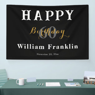 Solid Black 60. Geburtstagsparty Celebration Banne Banner