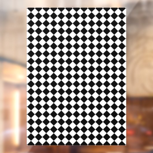 Solid Black and White Chevron Pattern Fensteraufkleber (Blatt 2)