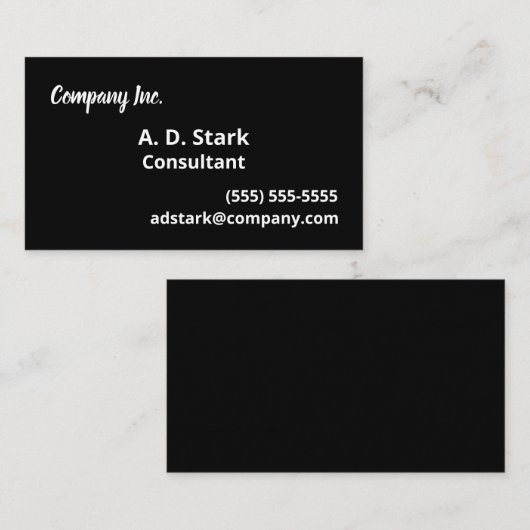 Solid Black Business Cards Visitenkarte (Vorne/Hinten)