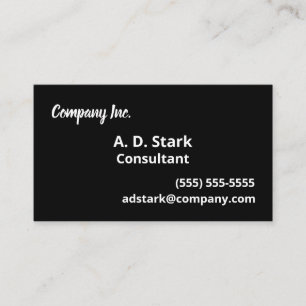 Solid Black Business Cards Visitenkarte