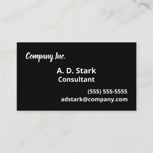 Solid Black Business Cards Visitenkarte (Vorderseite)