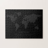 Solid Black Dark World Map geheime Überraschungsme Puzzle (Horizontal)