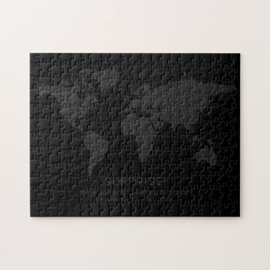 Solid Black Dark World Map geheime Überraschungsme Puzzle (Horizontal)