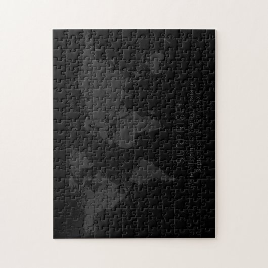 Solid Black Dark World Map geheime Überraschungsme Puzzle (Vertikal)