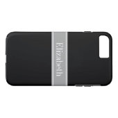 Solid Black, Dunkelgrau-Multiband-Name Case-Mate iPhone Hülle (Rückseite (Horizontal))