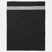 Solid Black, Dunkelgrau-Multiband-Name Fleecedecke (Vorderseite)